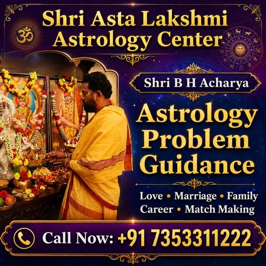 Shri B H Acharya, Best Astrologer in Bangalore at Shri Asta Lakshmi Astrology Center, Jayanagar
